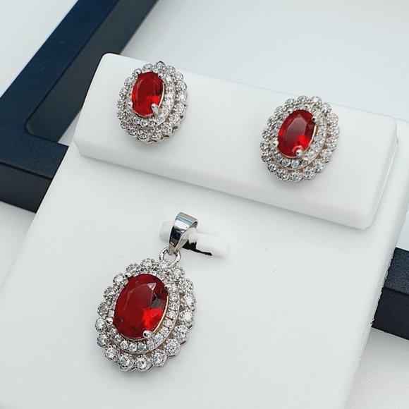 "925 Sterling Silver Cubic Zircon Jewelry Set, UU1P7A7045 - Picture 2 of 10